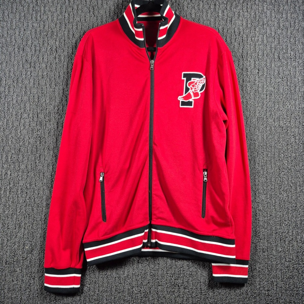Polo Ralph Lauren Track Jacket Mens Medium Red Winged Foot P Patch Full Zip